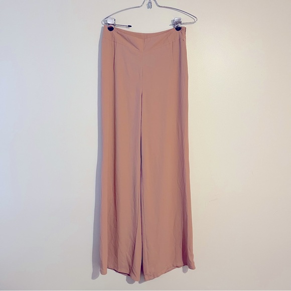 Moon Collection Pants - Moon Collection flowy nude pink wide leg high waist pants